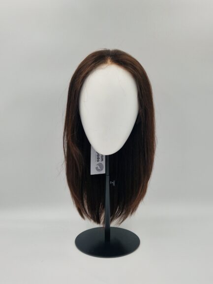 Peruka naturalna ciemny brąz, długie włosy używana