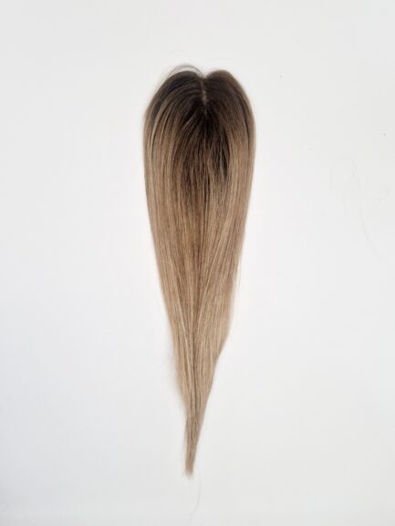 058 Mini Topper z włosów naturalnych 13x8 balejaż brąz z blondem